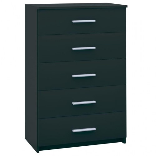 Kommode 71x35x108 cm spånplade sort