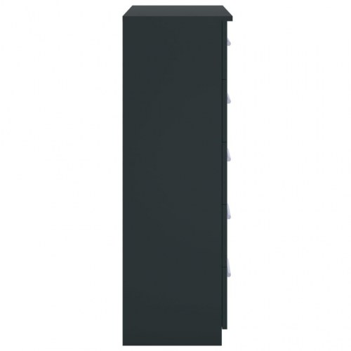 Kommode 71x35x108 cm spånplade sort