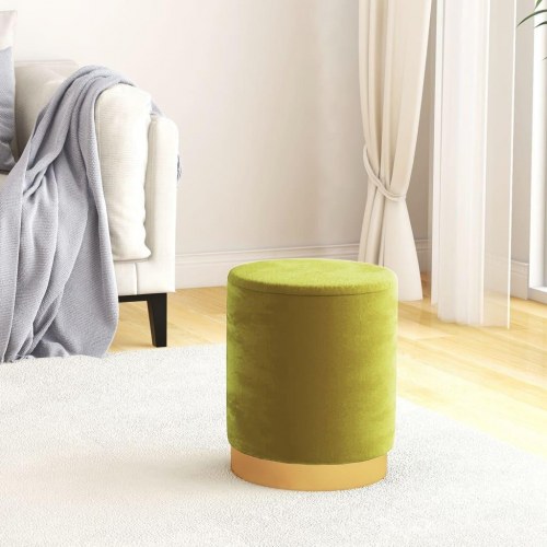 Puf fløjl 31 x 37 cm grøn