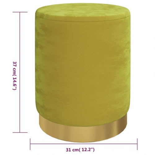 Puf fløjl 31 x 37 cm grøn