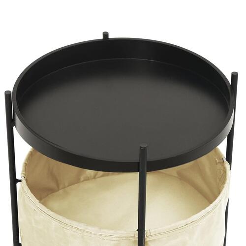 Sidebord med kurv 40x40x45,5 cm cremefarvet