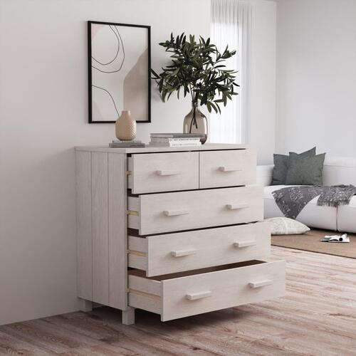 Skænk HAMAR 79x40x80 cm massivt fyrretræ hvid