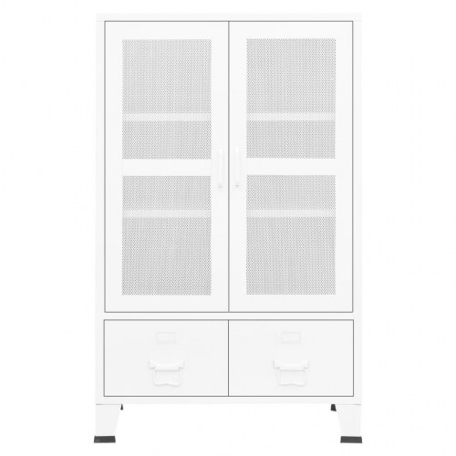 Industrielt opbevaringsskab 70x40x115 cm metal hvid