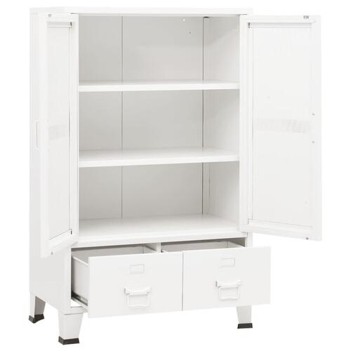 Industrielt opbevaringsskab 70x40x115 cm metal hvid