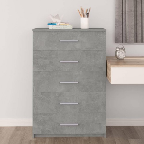 Kommode 71x35x108 cm spånplade betongrå