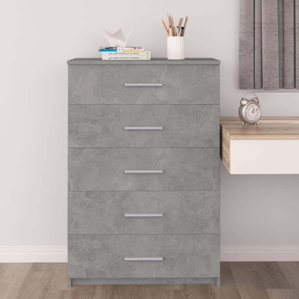 Kommode 71x35x108 cm spånplade betongrå