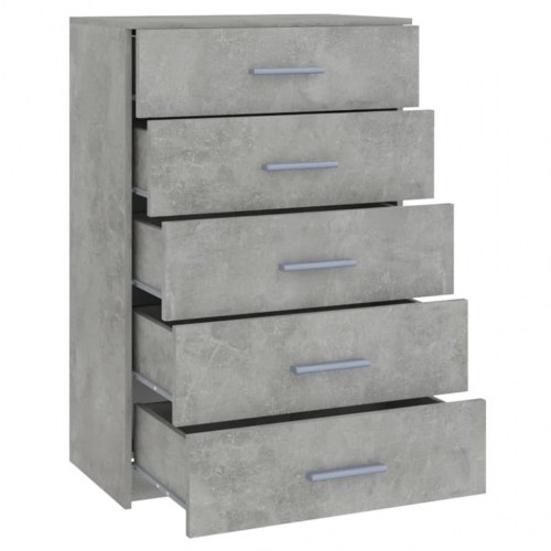 Kommode 71x35x108 cm spånplade betongrå