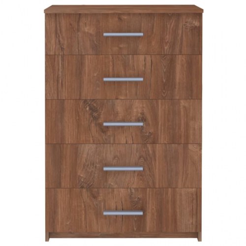 Kommode 71x35x108 cm spånplade brun egetræsfarve