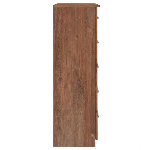 Kommode 71x35x108 cm spånplade brun egetræsfarve