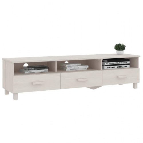 Tv-skab HAMAR 158x40x40 cm massivt fyrretræ hvid