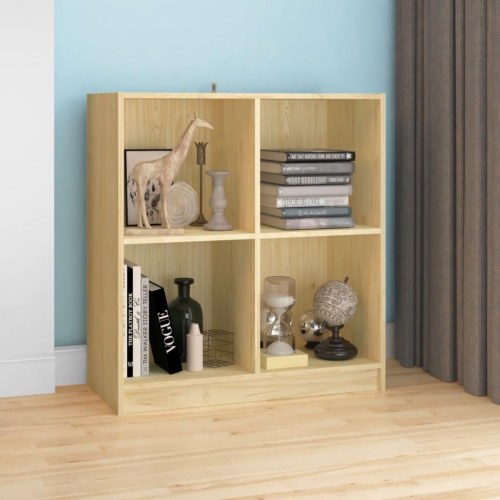 Skænk 70×33×76 cm i massivt fyrretræ - moderne opbevaring med 4 rum