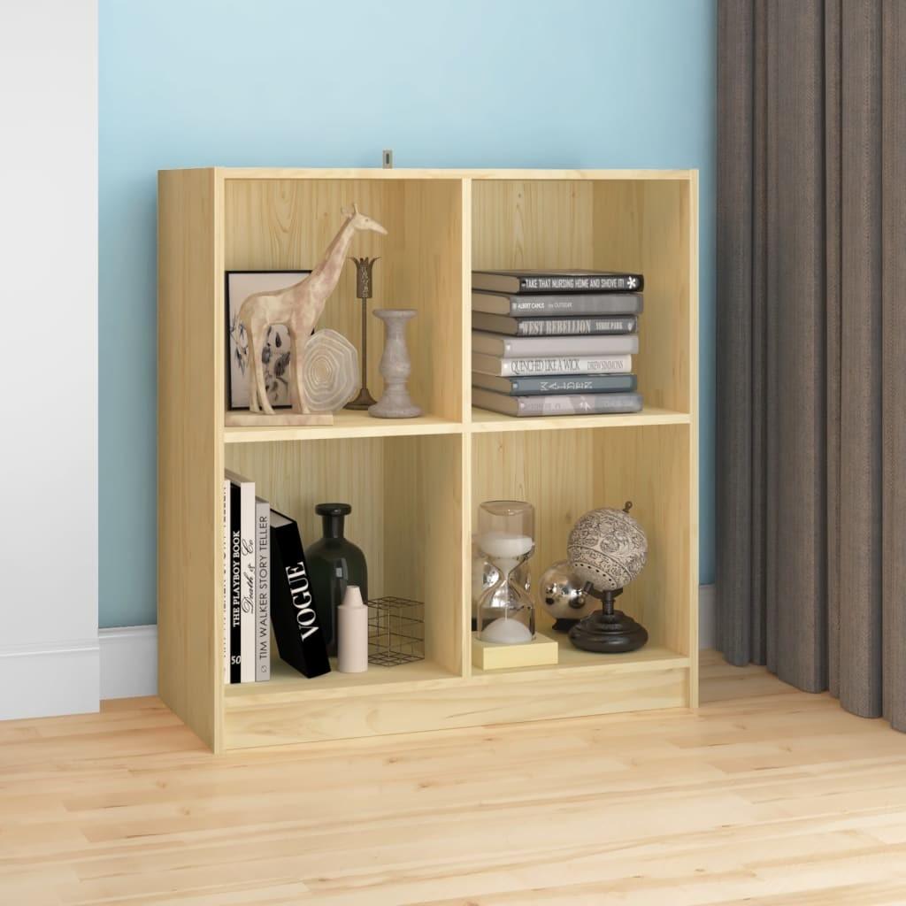 Skænk 70×33×76 cm i massivt fyrretræ - moderne opbevaring med 4 rum