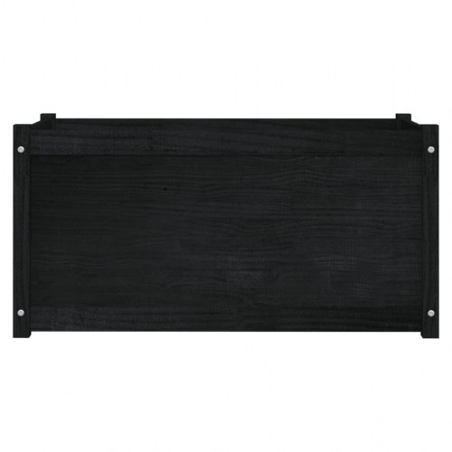 Plantekasser 2 stk. 100x50x50 cm massivt fyrretræ sort