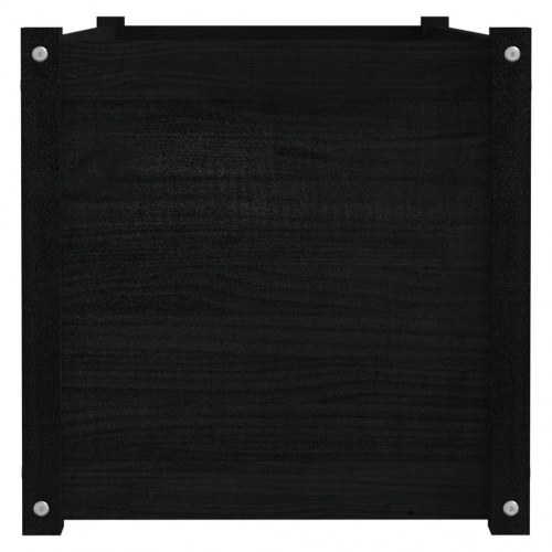 Plantekasser 2 stk. 100x50x50 cm massivt fyrretræ sort