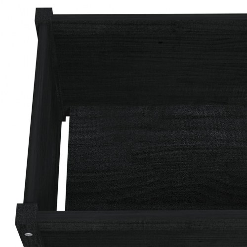 Plantekasser 2 stk. 100x50x50 cm massivt fyrretræ sort