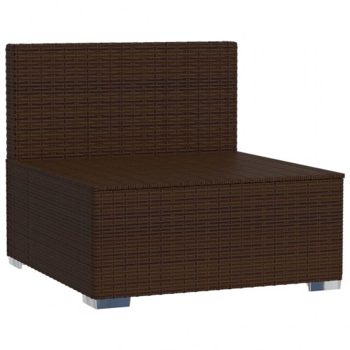 Midtersæde til havesofa med hynder polyrattan brun