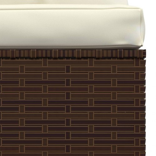 Midtersæde til havesofa med hynder polyrattan brun