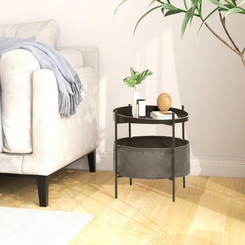 Sidebord med kurv 40x40x45,5 cm grå
