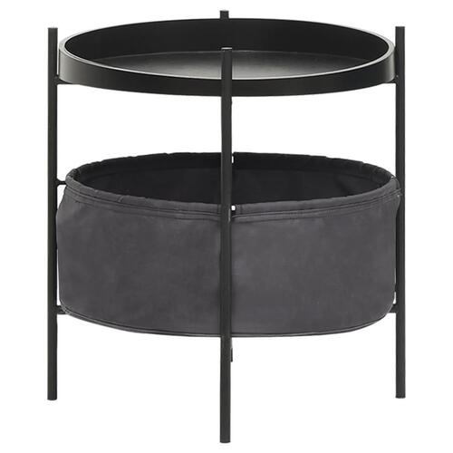 Sidebord med kurv 40x40x45,5 cm grå