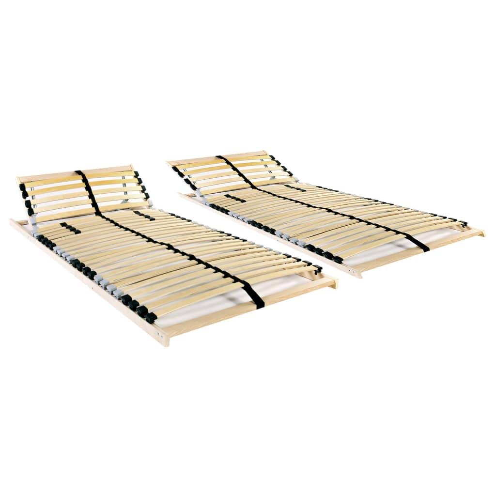 Lamelbunde til seng 2 stk. 28 lameller 7 zoner 70 x 200 cm