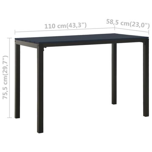 Spisebordssæt til haven 3 dele stål og WPC sort