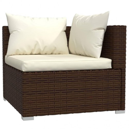 2-personers sofa med hynder polyrattan brun