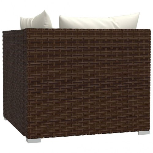 2-personers sofa med hynder polyrattan brun