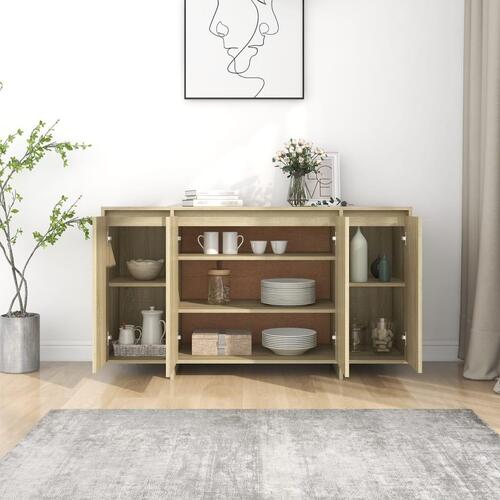 Skænk 135x41x75 cm spånplade sonoma-eg