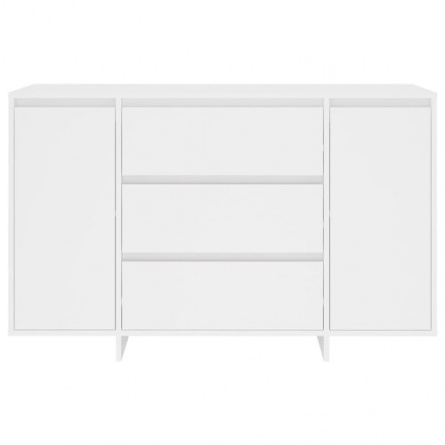Skænk med 3 skuffer 120x41x75 cm konstrueret træ hvid