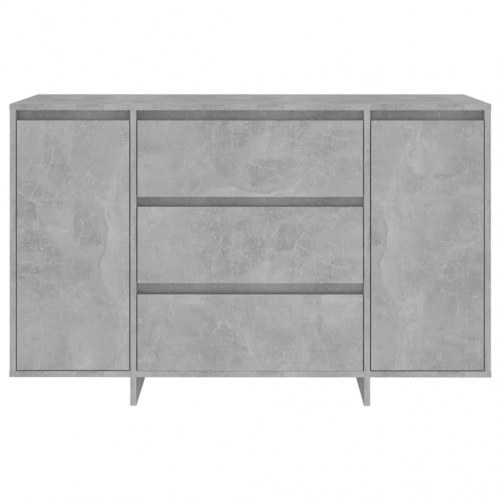 Kommode med 3 skuffer 120x41x75 cm konstrueret træ betongrå