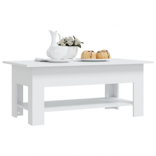 Sofabord i konstrueret træ 102 x 55 x 42 cm - hvid