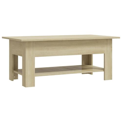 Sofabord 102x55x42 cm spånplade sonoma-eg