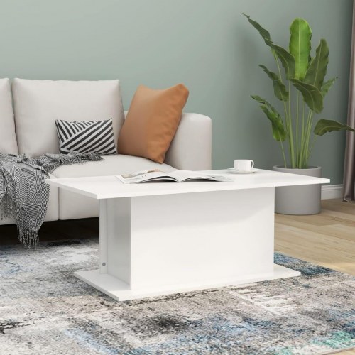 Sofabord 102x55,5x40 cm konstrueret træ hvid