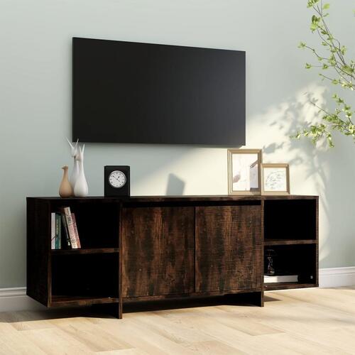Tv-bord 130x35x50 cm konstrueret træ røget egetræsfarve
