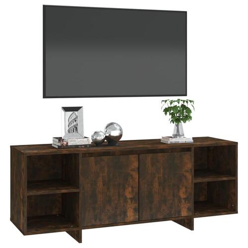 Tv-bord 130x35x50 cm konstrueret træ røget egetræsfarve