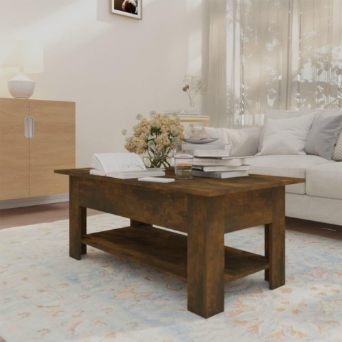 Sofabord 102 x 55 x 42 cm - røget egetræ
