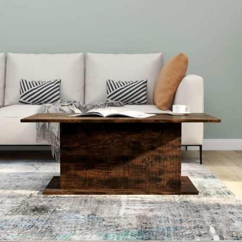 Sofabord i konstrueret træ - 102 × 55,5 × 40 cm, røget egetræsfarve