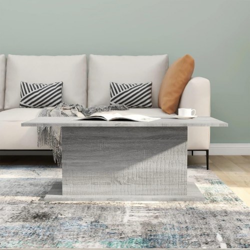 Sofabord i konstrueret træ - 102 × 55,5 × 40 cm, grå sonoma-eg