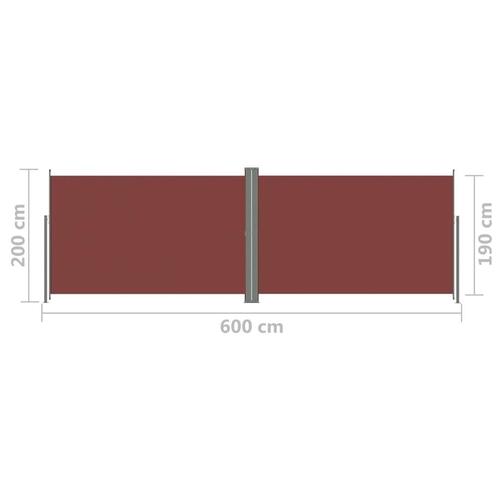 Sammenrullelig sidemarkise 200x600 cm brun
