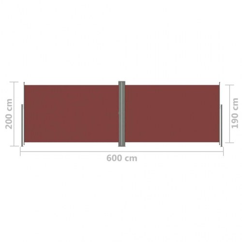 Sammenrullelig sidemarkise 200 × 600 cm - brun