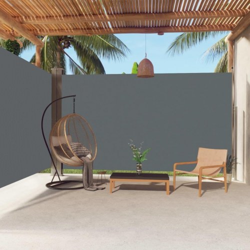 Sammenrullelig sidemarkise 220x600 cm antracitgrå