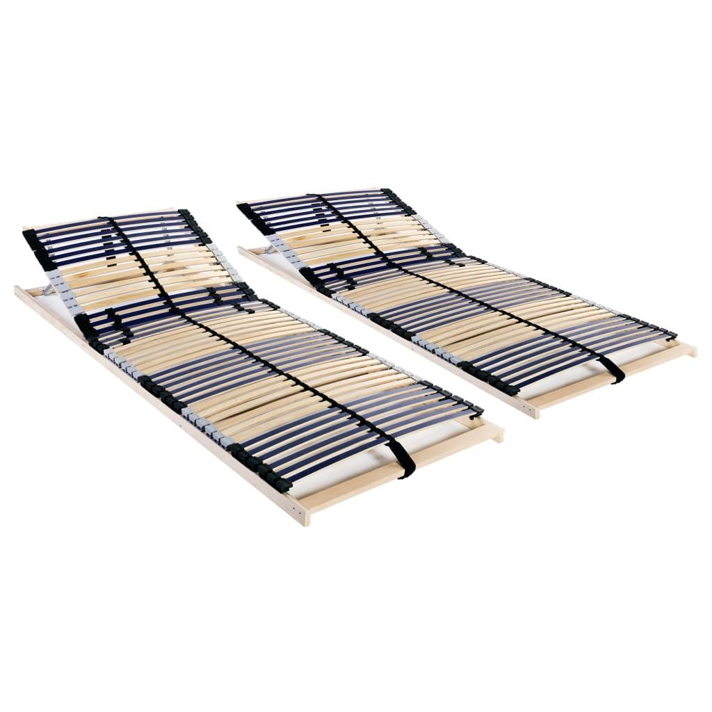 Lamelbunde til seng 2 stk. 42 lameller 7 zoner 80 x 200 cm
