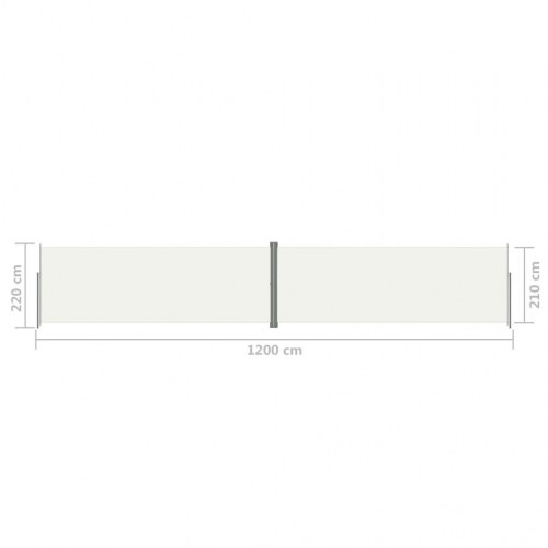 Sammenrullelig sidemarkise 220 × 1200 cm - cremefarvet