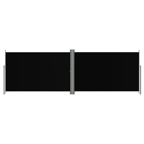 Sammenrullelig sidemarkise 200 × 600 cm - sort