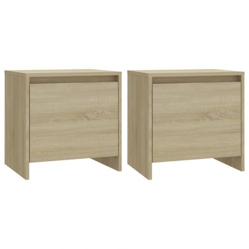 Sengeborde 2 stk. - 45×34×44,5 cm i konstrueret træ, sonoma-eg