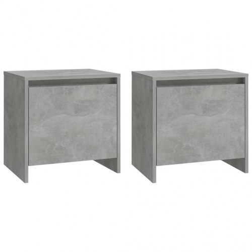 Sengeborde 2 stk. - 45×34×44,5 cm i konstrueret træ, betongrå