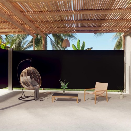 Sammenrullelig sidemarkise 220x1000 cm sort