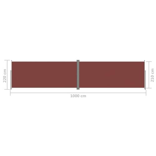 Sammenrullelig sidemarkise 220x1000 cm brun