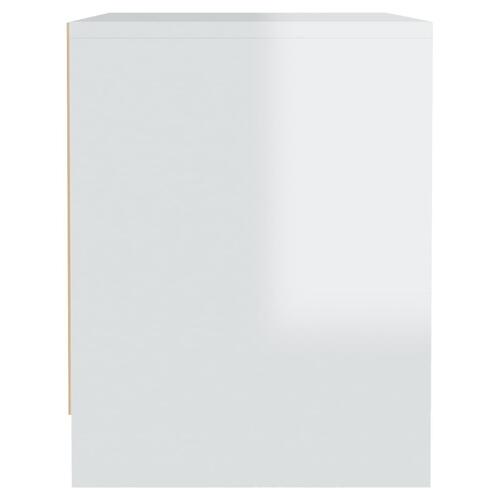 Sengebord 45x34x44,5 cm spånplade hvid højglans