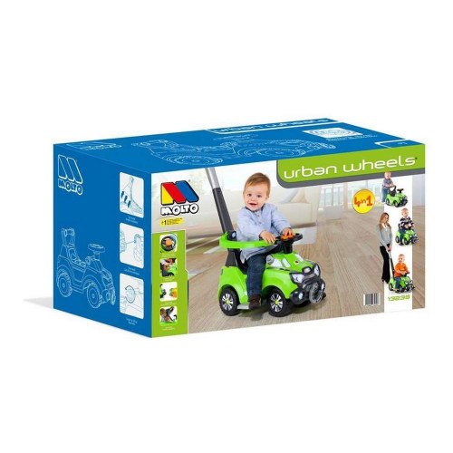 Moltó 4x4 gåbil - lydfunktion, grøn plastik